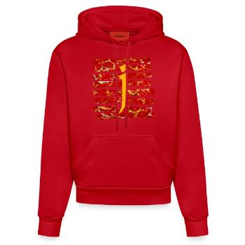 Bandes E 232 J - Sweat à capuche bio ajusté fabriqué en UE - rouge - Devant