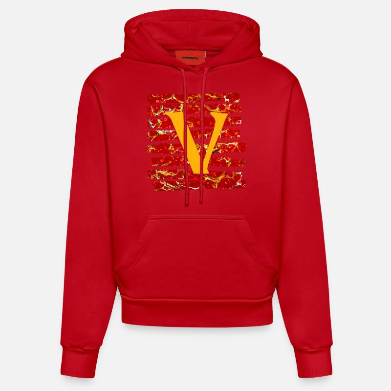 Bande E 232 V - Sweat à capuche bio ajusté fabriqué en UE - rouge