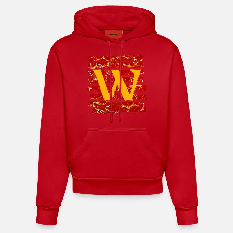 Bande E 232 W - Sweat à capuche bio ajusté fabriqué en UE - rouge