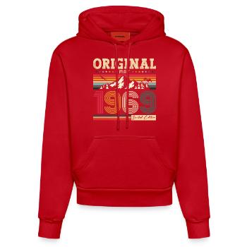 Original Mai 1969 Millésime 1969 Anniversaire 1969 - Sweat à capuche bio ajusté fabriqué en UE - rouge - Devant