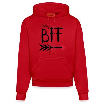 BFF Crazy Pfeil rotes Herz Partnerlook Partner T.2 - Organic Fitted Hoodie Made in EU - Rot - Vorne