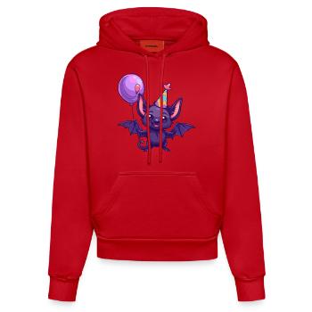 Chauve-souris Anniversaire Bébé - Sweat à capuche bio ajusté fabriqué en UE - rouge - Devant