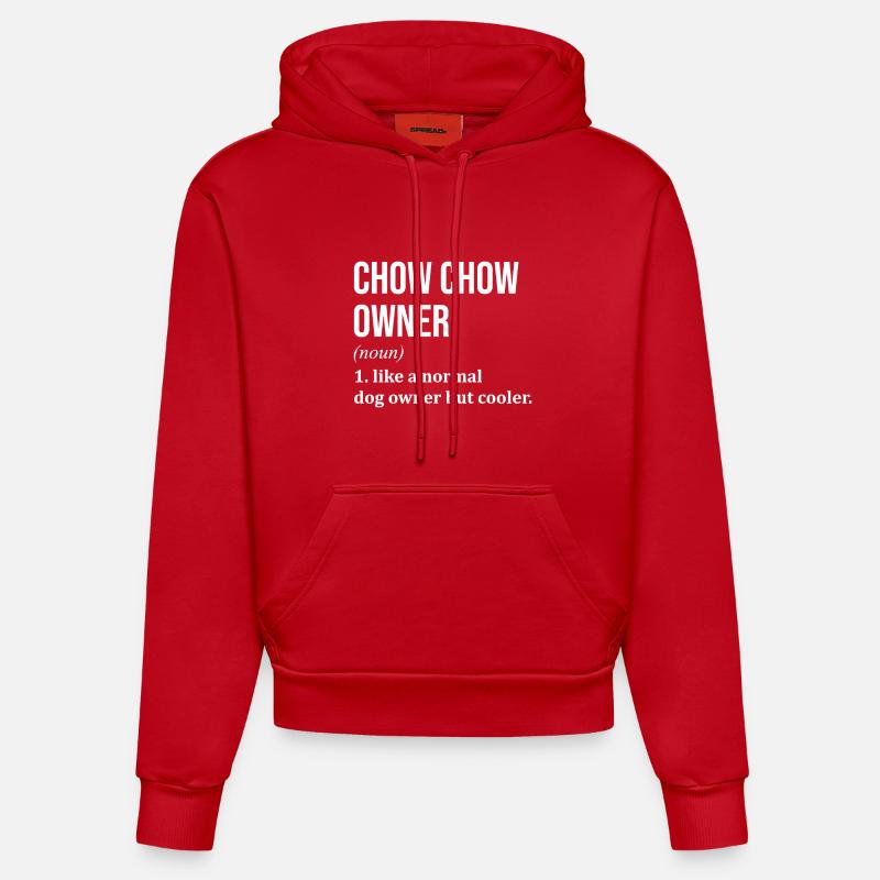 Chow Chow - Sweat à capuche bio ajusté fabriqué en UE - rouge