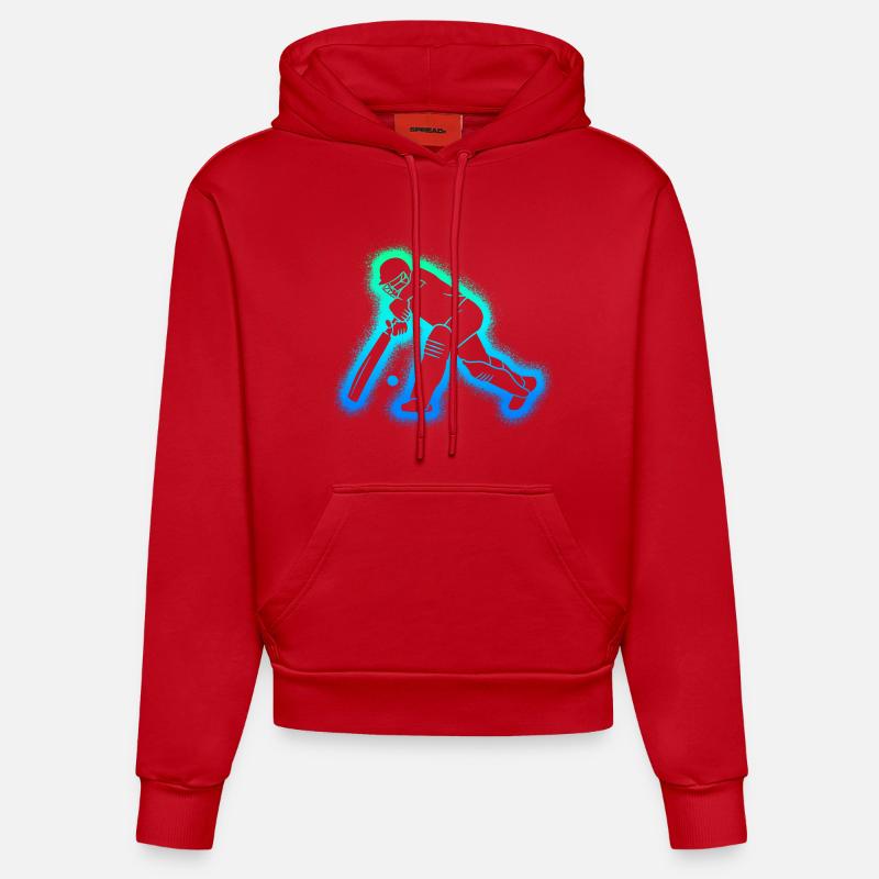 Cricket Garçons Enfants Joueurs de cricket - Sweat à capuche bio ajusté fabriqué en UE - rouge