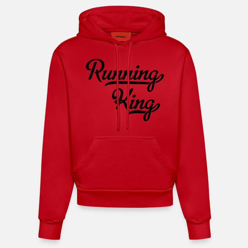 Roi de la course - Sweat à capuche bio ajusté fabriqué en UE - rouge