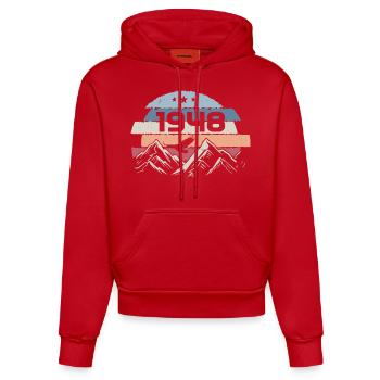 Original 1948 Vintage 1948 Birthday 1948 - Organic Fitted Hoodie Made in EU - red - Front