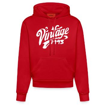 Vintage 1993 Jahrgang 1993 Geburtstag 1993 Retro - Organic Fitted Hoodie Made in EU - Rot - Vorne