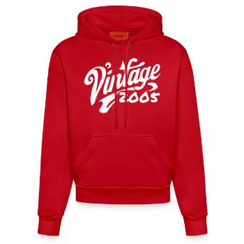 Vintage 2005 Year 2005 Birthday 2005 Retro - Organic Fitted Hoodie Made in EU - red - Front