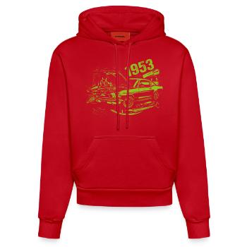 1953 Anniversaire Vintage Modèle 1953 Millésime 1953 - Sweat à capuche bio ajusté fabriqué en UE - rouge - Devant