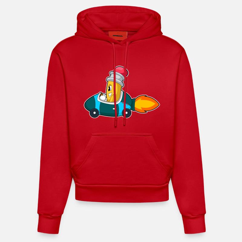 Voiture crayon - Sweat à capuche bio ajusté fabriqué en UE - rouge