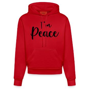 I Come In Peace I'm Peace Funny Matching Couple - Sweat à capuche bio ajusté fabriqué en UE - rouge - Devant