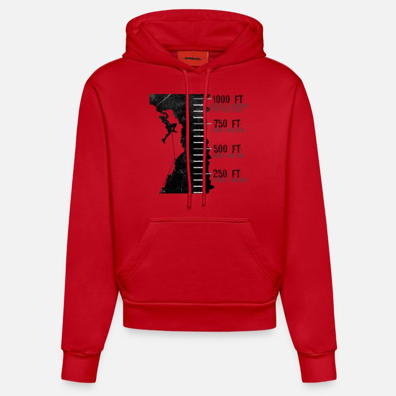alpinisme - Sweat à capuche bio ajusté fabriqué en UE - rouge
