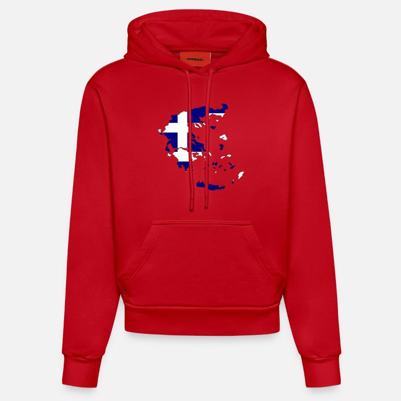 GRECE / GREECEh - Sweat à capuche bio ajusté fabriqué en UE - rouge