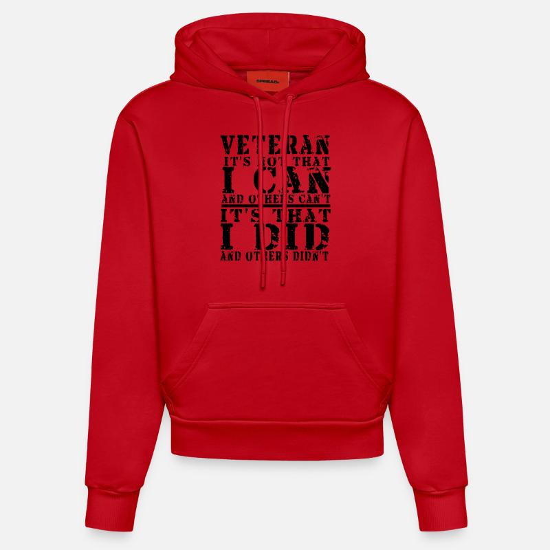 Vétéran - Sweat à capuche bio ajusté fabriqué en UE - rouge