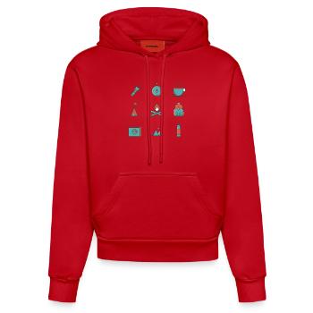 wanderlust - Organic Fitted Hoodie Made in EU - red - Front