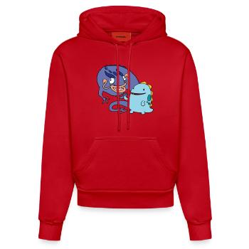 derpy Dragons - Organic Fitted Hoodie Made in EU - Rot - Vorne
