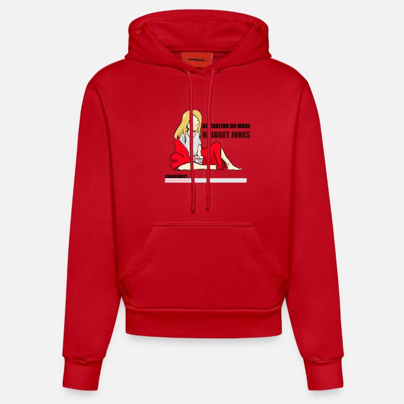 Activation du mode Bridget Jones - Sweat à capuche bio ajusté fabriqué en UE - rouge