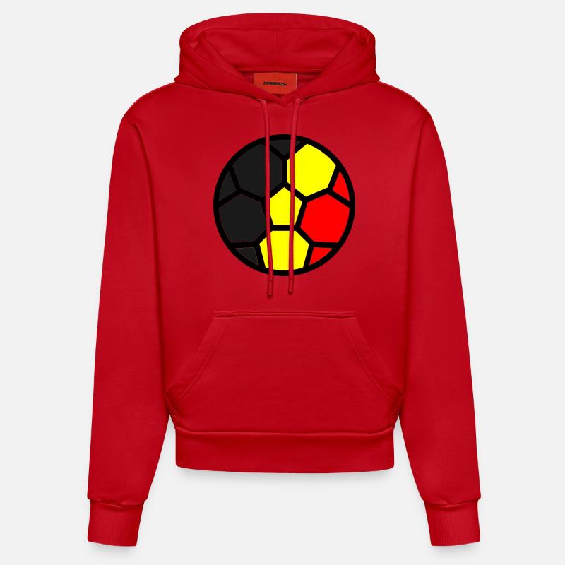  Drapeau Belgique Coupe du monde - Sweat à capuche bio ajusté fabriqué en UE - rouge