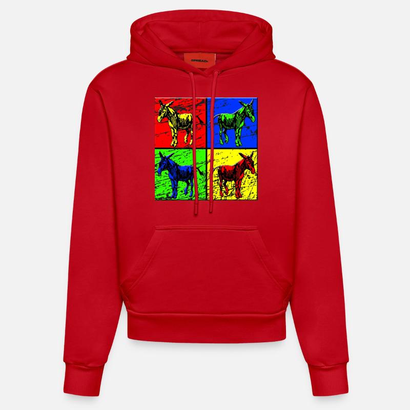 baudet - Sweat à capuche bio ajusté fabriqué en UE - rouge