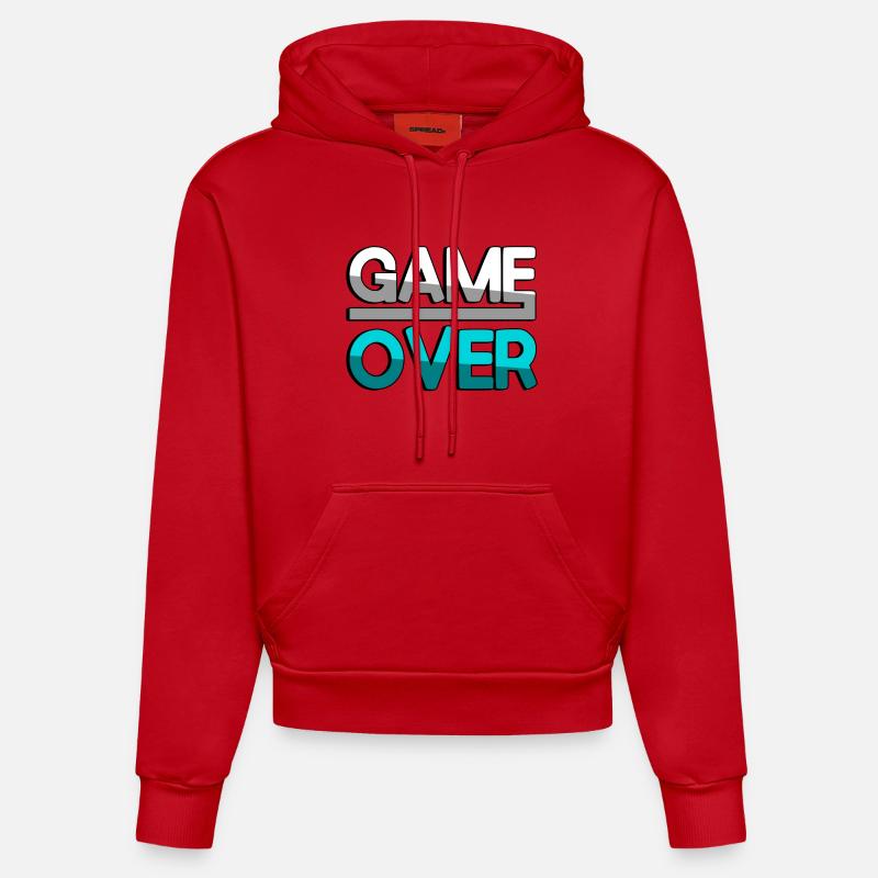 GAME OVER (Turquoise) - Jeux - Sweat à capuche bio ajusté fabriqué en UE - rouge