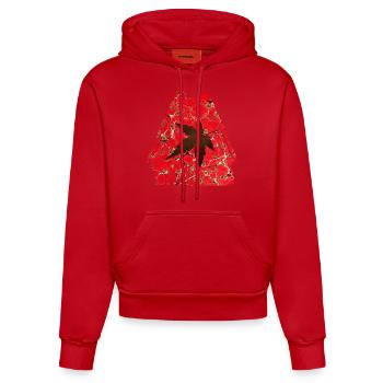 Autumn Leaf E 245 - Organic Fitted Hoodie Made in EU - red - Front