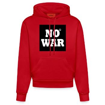 No war - Organic Fitted Hoodie Made in EU - Rot - Vorne
