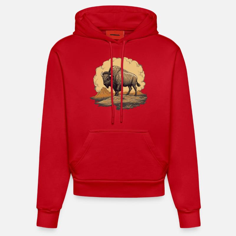 Buffle - Sweat à capuche bio ajusté fabriqué en UE - rouge