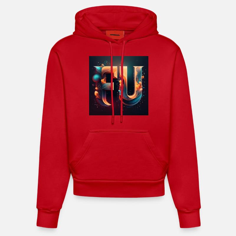 FU - Sweat à capuche bio ajusté fabriqué en UE - rouge