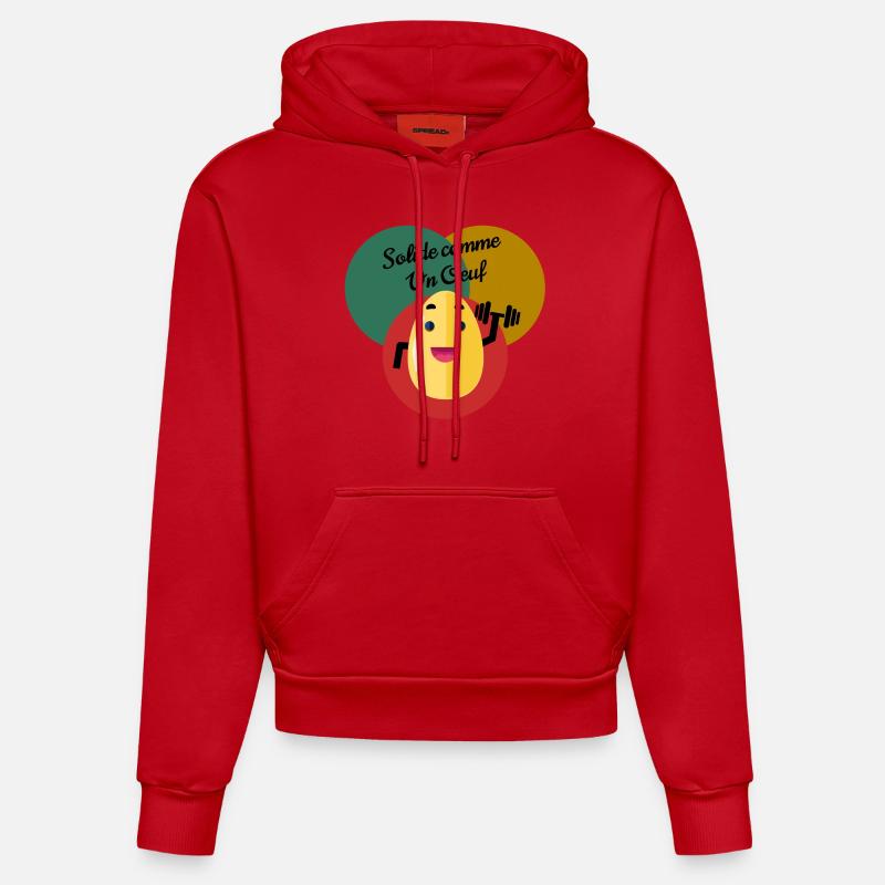 Solide comme un oeuf - Sweat à capuche bio ajusté fabriqué en UE - rouge
