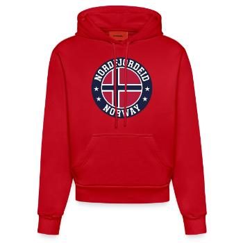 Nordfjordeid Norwegen - Organic Fitted Hoodie Made in EU - Rot - Vorne