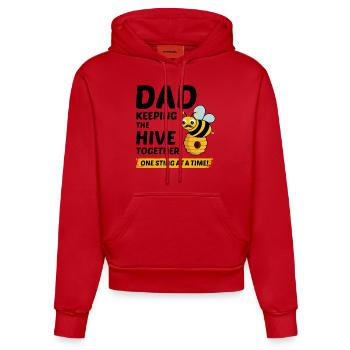 Honeybee Dad Beekeeper Beekeeping Insect Collector - Organic Fitted Hoodie Made in EU - red - Front