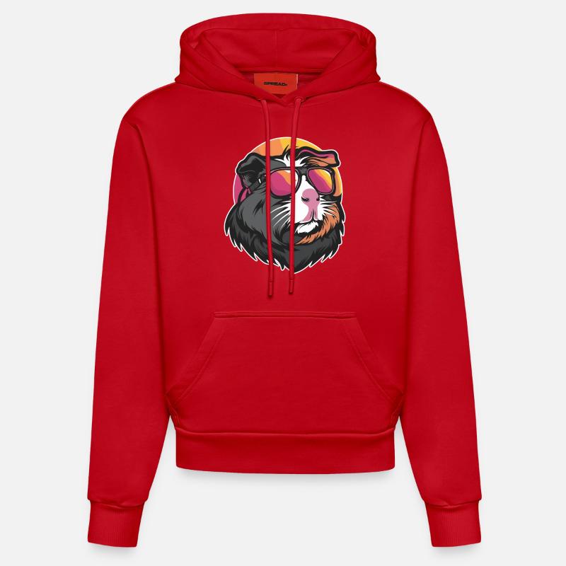 Cochon d’Inde frais - Sweat à capuche bio ajusté fabriqué en UE - rouge