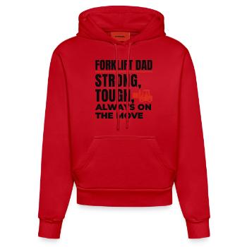 Forklift Operator Dad Heavy Equipment Driver Funny - Organic Fitted Hoodie Made in EU - red - Front
