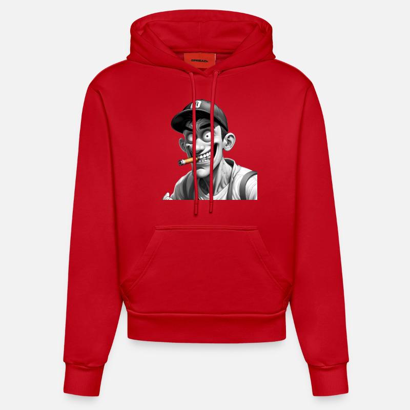 Anormal - Sweat à capuche bio ajusté fabriqué en UE - rouge