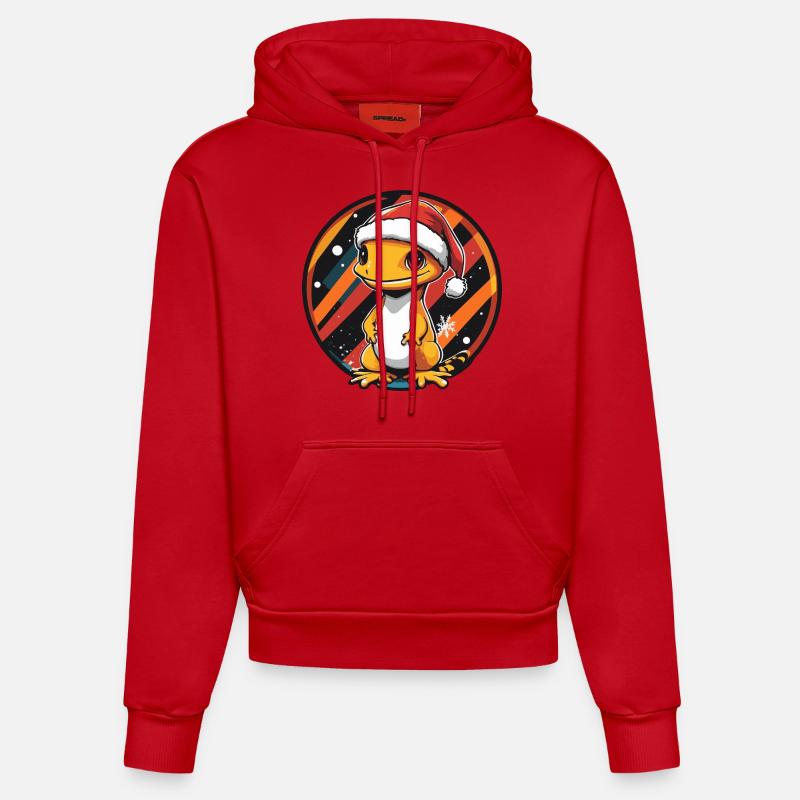 Noël Lizard Noël - Sweat à capuche bio ajusté fabriqué en UE - rouge