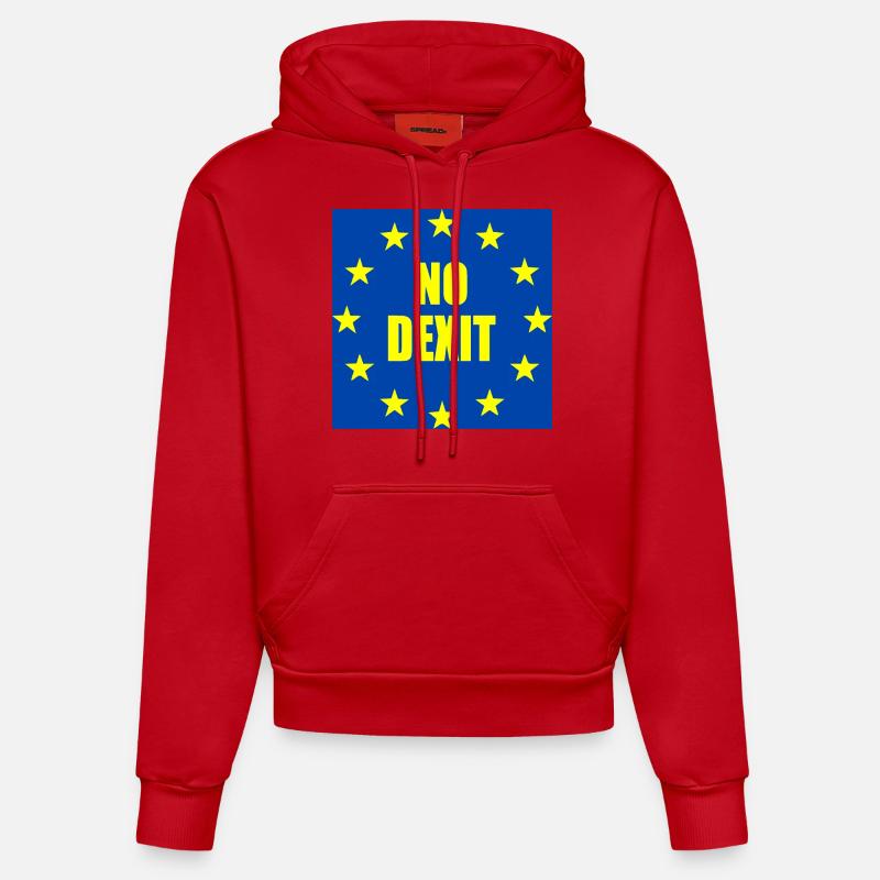 No dexit - Sweat à capuche bio ajusté fabriqué en UE - rouge