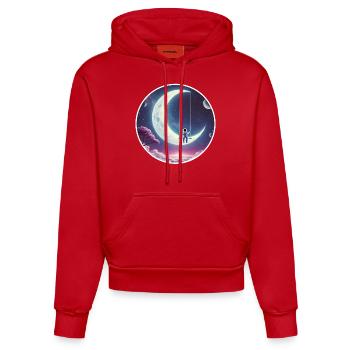 MONDSCHAUKEL - MOND - SCHAUKEL - ASTRONAUT - Organic Fitted Hoodie Made in EU - Rot - Vorne