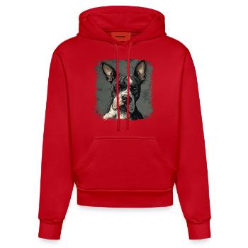 Bull terrier - Sweat à capuche bio ajusté fabriqué en UE - rouge - Devant