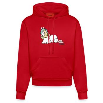 Pferd Nr 3 - Organic Fitted Hoodie Made in EU - Rot - Vorne