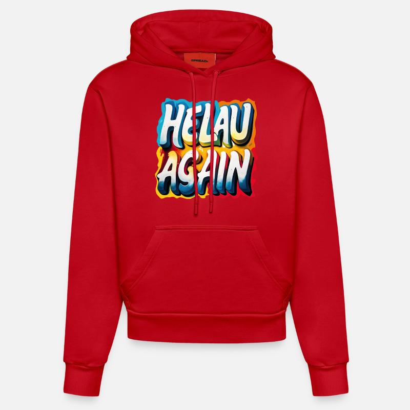Helau Again Carnaval Carnaval - Sweat à capuche bio ajusté fabriqué en UE - rouge