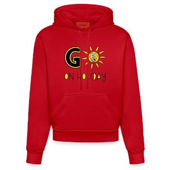 Sonne und Urlaub - Organic Fitted Hoodie Made in EU - Rot - Vorne