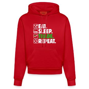 Aktien Börse Handeln Crypto Aktienmarkt Trader - Organic Fitted Hoodie Made in EU - Rot - Vorne