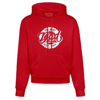The Best Dad EST 1969 - Organic Fitted Hoodie Made in EU - Rot - Vorne