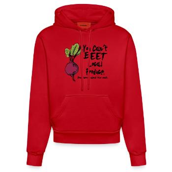 Sie können nicht Rüben Zitat - Organic Fitted Hoodie Made in EU - Rot - Vorne