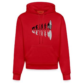 breizh surfing 02 - Organic Fitted Hoodie Made in EU - red - Front