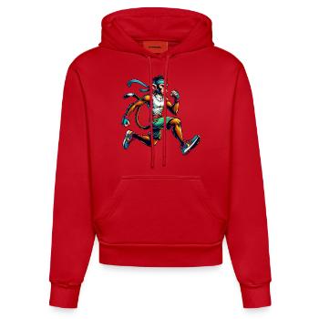 Monkey Fitness-Enthusiast Running & Jogging - Organic Fitted Hoodie Made in EU - red - Front