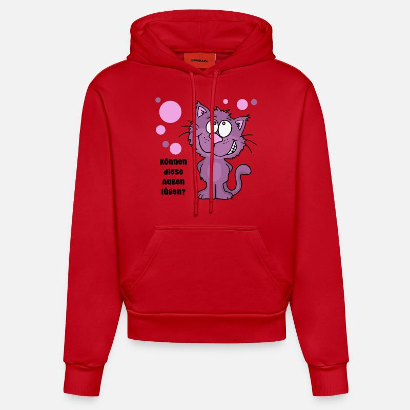 Ces yeux peuvent-ils mentir ? - Sweat à capuche bio ajusté fabriqué en UE - rouge