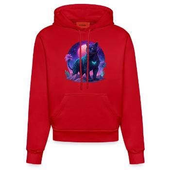 Black Panter - Organic Fitted Hoodie Made in EU - red - Front
