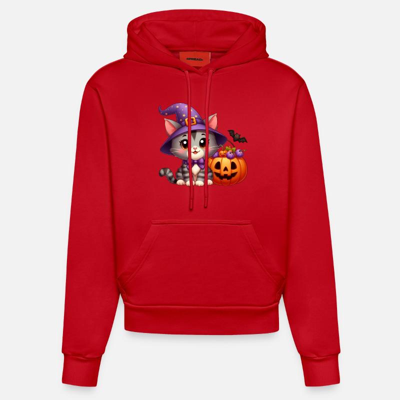 chhalloween - Sweat à capuche bio ajusté fabriqué en UE - rouge