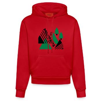VTT Montagnes - Sweat à capuche bio ajusté fabriqué en UE - rouge - Devant